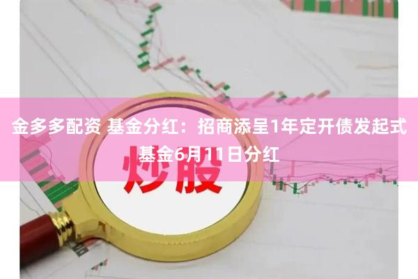 金多多配资 基金分红：招商添呈1年定开债发起式基金6月11日分红